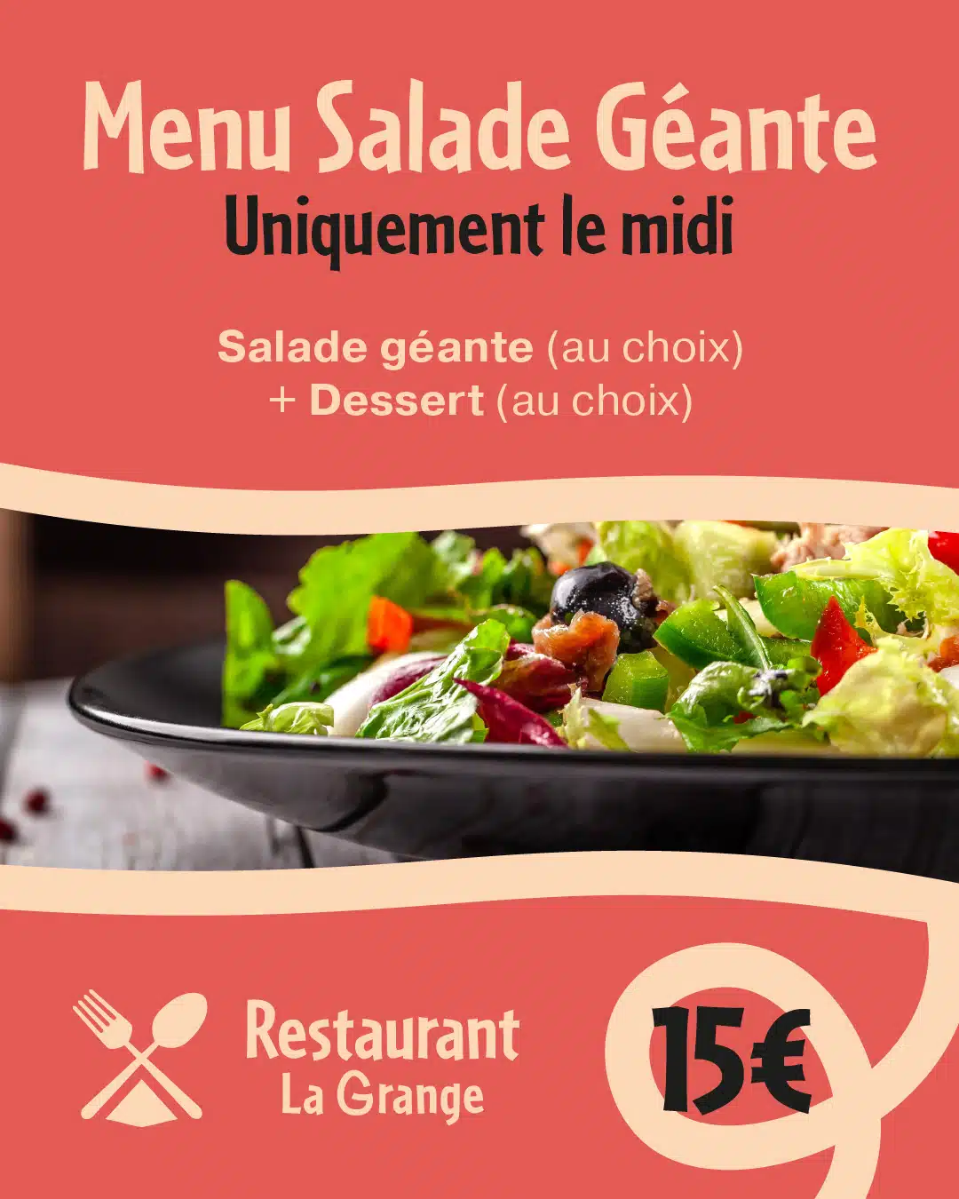 Menu Salade géante Menu Salade géante
